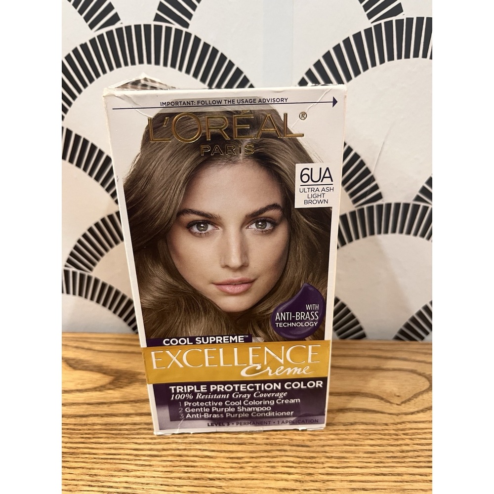 L'Oreal Cool Supreme Excellence Creme 6UA Ultra Ash Light Brown‎ Hair Color